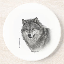 Wolf Portrait Beverage Coaster