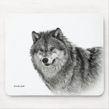 Wolf Portrait Mouse Pad