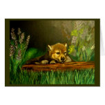 Wolf pup greeting card