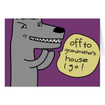 Wolf (purple) greeting card