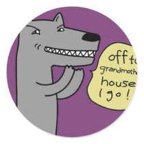 Wolf (purple) round stickers