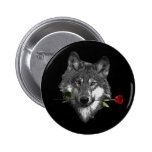 Wolf Rose Pinback Buttons