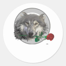Wolf Rose Stickers