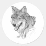 Wolf Round Stickers