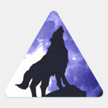 Wolf Silhouette & Full Moon Stickers