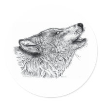 Wolf Round Stickers