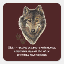 Wolf Totem, Animal Guide Inspirational Sticker