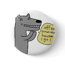 Wolf (white) button