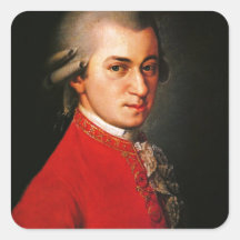 Wolfgang Amadeus Mozart portrait Square Sticker