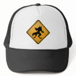 Wolfman Warning Sign hats
