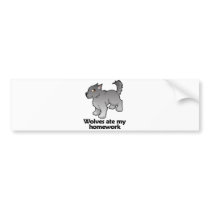 Wolves ate my homework bumper stickers