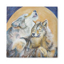 Wolves Endangered Wolf Baying at the Moon Magnets
