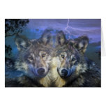 Wolves in the night greeting cards
