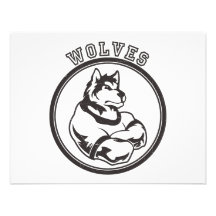 Wolves or Wolf Mascot Invitations