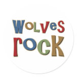 Wolves Rock Round Sticker