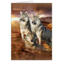 Wolves Trio Card