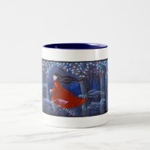 Woman and Forest Animal Spirits Mugs