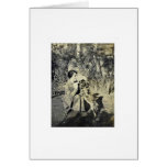 woman and her dog card