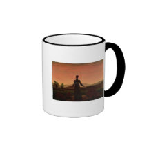 Woman at dawn coffee mugs