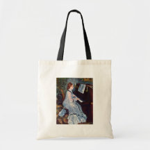 Woman At The Piano By Pierre-Auguste Renoir Canvas Bags