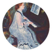Woman At The Piano By Pierre-Auguste Renoir Sticker