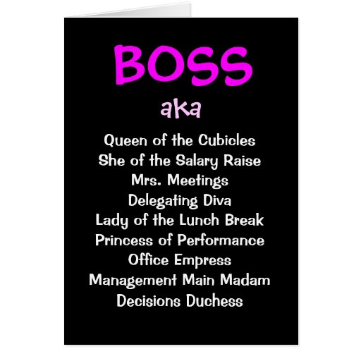 Woman Boss Christmas Card aka Funny Job Titles