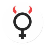 woman devil icon round stickers