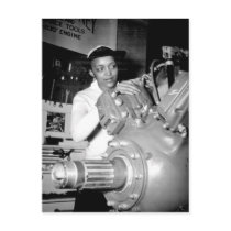 Woman Factory Worker with Aircraft Engine Post Card