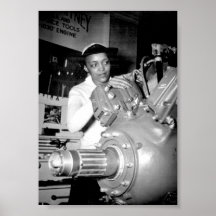 Woman Factory Worker with Aircraft Engine Posters