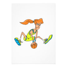woman girl female basketball player graphic design invitation