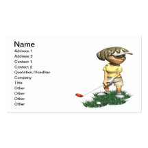 Woman Golfer Business Card