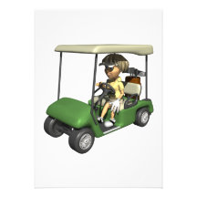 Woman Golfer Cart Personalized Announcement