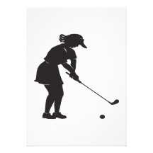 Woman Golfer Personalised Invitation