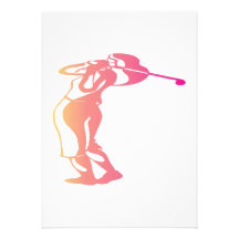 Woman Golfer Personalised Invitations