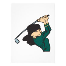 Woman Golfer Personalized Invites