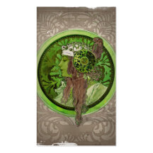 Woman in Green (Headdress) Business Card