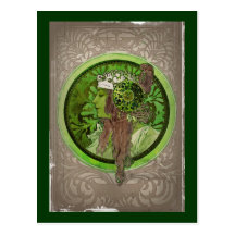 Woman in Green (Headdress) Post Cards