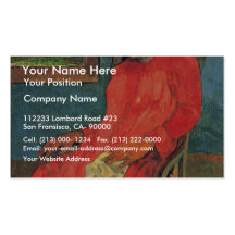 Woman In Red Dress By Paul Gauguin (Best Quality) Business Card