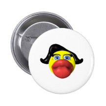 Woman kissing yellow smiley button