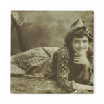 Woman laying on the grass fridge magnet