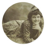 Woman laying on the grass stickers