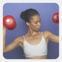 Woman lifting dumbbells 3 sticker