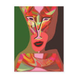 Woman listening to hot music postcards