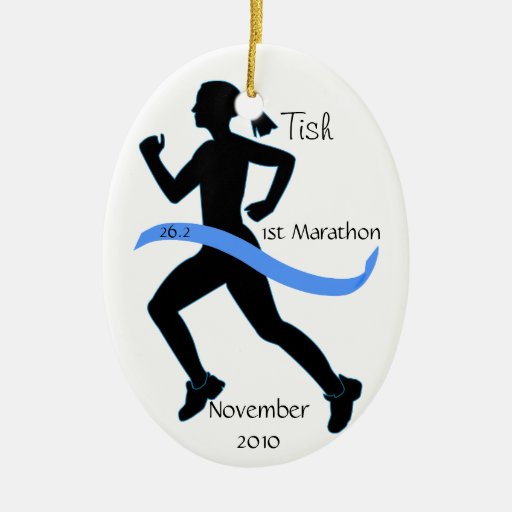Woman Marathon Runner Ornament