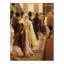 Woman of Fashion by Tissot, Vintage Victorian Art Postcard