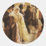 Woman of Fashion by Tissot, Vintage Victorian Art Sticker