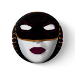 "Woman of Mystery" - Black, Burgundy and Gold Mask buttons