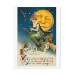 Woman on Broomstick All Halloween Postcards