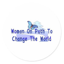 Woman On Path Stickers
