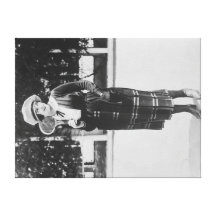 Woman Posting in Tennis Outfit Photograph Gallery Wrapped Canvas